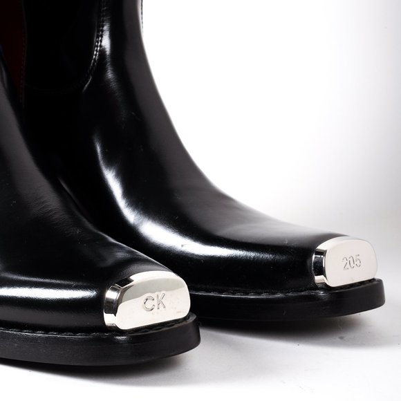 Calvin Klein 205W39NYC Black Steel Toe Western Boots - Picture 7 of 11